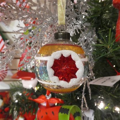 ANTIQUE BALL WITH REFLECTORS