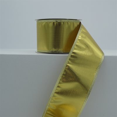 BROOCHED RIBBON 2.5" GOLD 