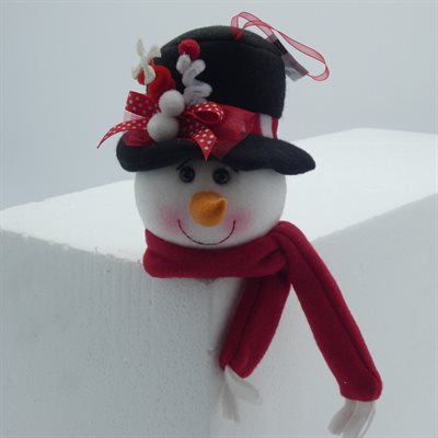 SNOWMAN HEAD RED 6"