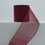 BROOCHED RIBBON 3" BURGUNDY 