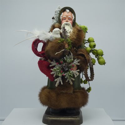 GREEN WOODLANDS SANTA HAND MADE 16"