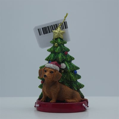 BROWN DACHSHUND ORNAMENT 4"